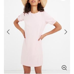 MADEWELL puff sleeve tee dress pink